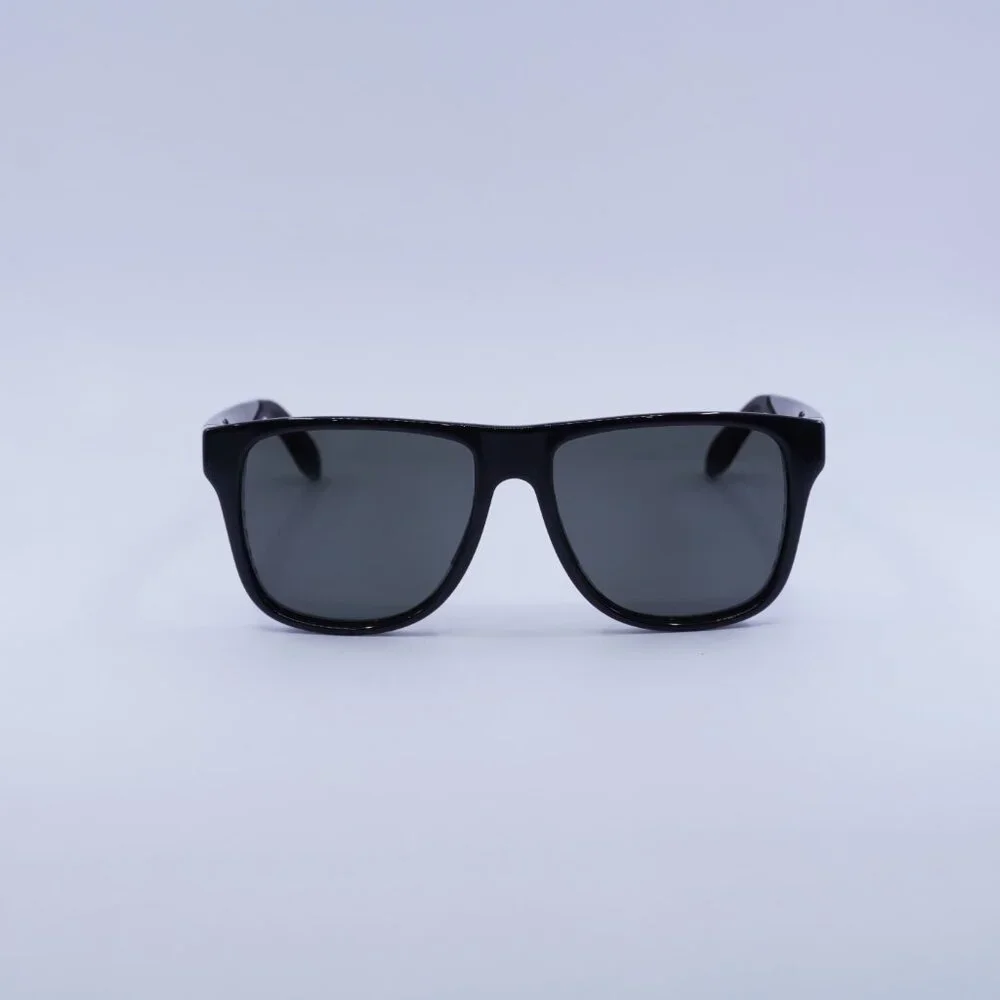Alexander McQueen AM0292SA 001 Sunglasses Black Square Frame, Grey Lenses